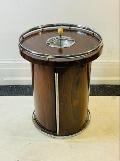 MODERNIST ART DECO CANNISTER BAR WITH ASHTRAY