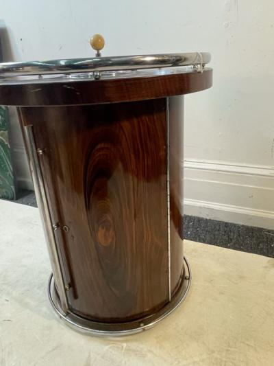 MODERNIST ART DECO CANNISTER BAR WITH ASHTRAY