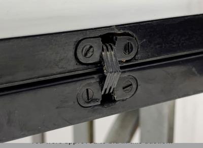 MODERNIST ART DECO CHROME BAND AND BLACK LACQUER CONSOLE DINING TABLE
