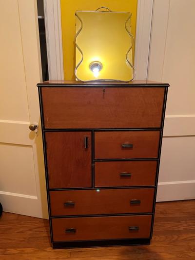 MODERNIST ART DECO VANITY MIRROR