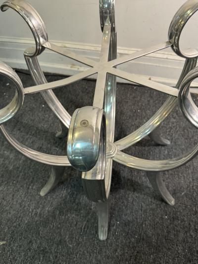 MODERNIST CHROME CURVED STRAP TABLE