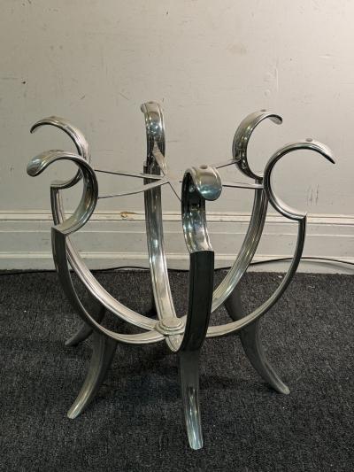 MODERNIST CHROME CURVED STRAP TABLE