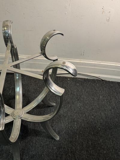 MODERNIST CHROME CURVED STRAP TABLE