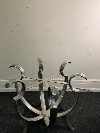 MODERNIST CHROME CURVED STRAP TABLE