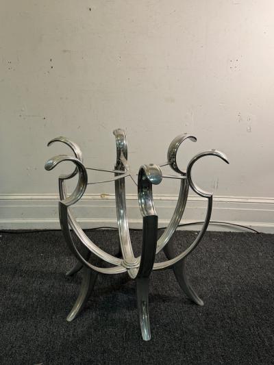 MODERNIST CHROME CURVED STRAP TABLE