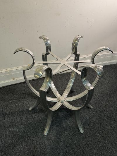 MODERNIST CHROME CURVED STRAP TABLE