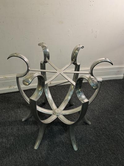MODERNIST CHROME CURVED STRAP TABLE