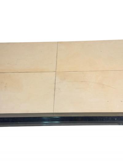 MODERNIST GOATSKIN TOP LUCITE BASE COFFEE TABLE