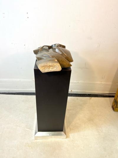 MODERNIST MARBLE WOODPECKERS SCULPTURE