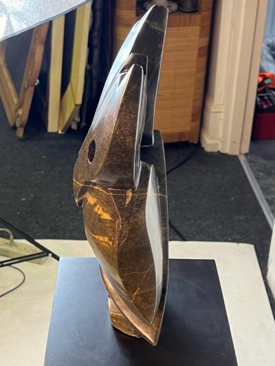 MODERNIST MARBLE WOODPECKERS SCULPTURE