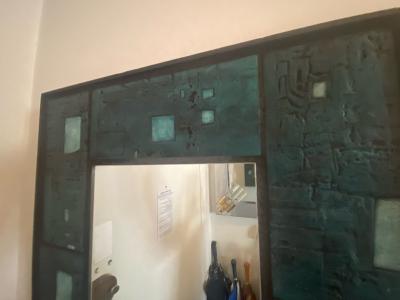 MODERNIST MID CENTURY ARTIST POTTERY TILE MIRROR