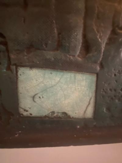 MODERNIST MID CENTURY ARTIST POTTERY TILE MIRROR
