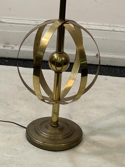 MODERNIST MID CENTURY BRASS ARMILLARY GLOBE FLOOR LAMP