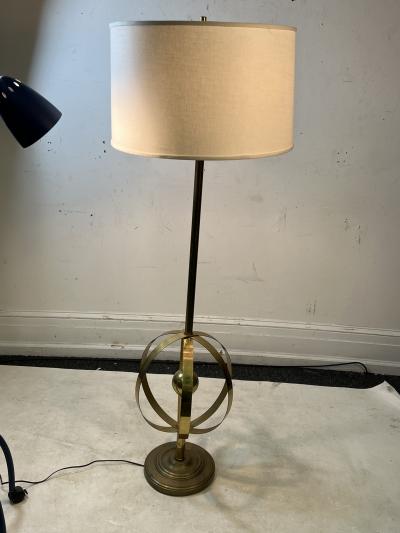 MODERNIST MID CENTURY BRASS ARMILLARY GLOBE FLOOR LAMP