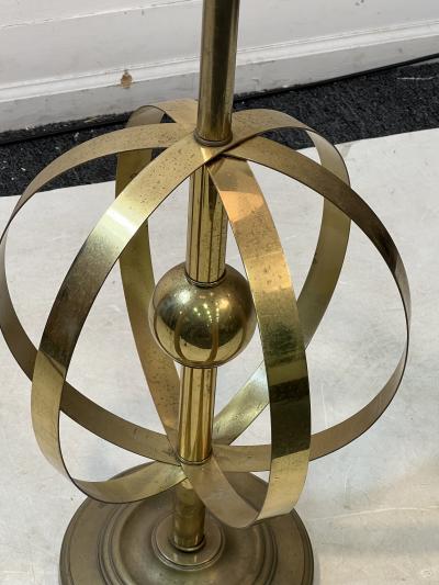 MODERNIST MID CENTURY BRASS ARMILLARY GLOBE FLOOR LAMP