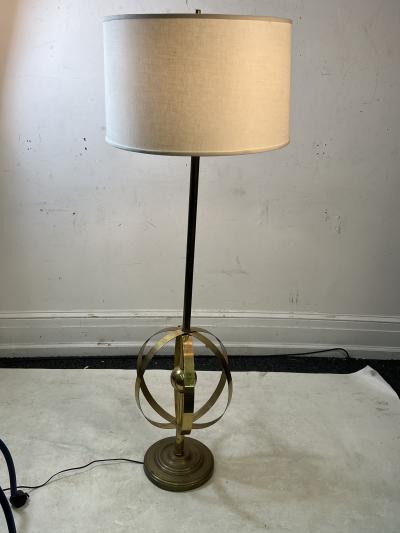 MODERNIST MID CENTURY BRASS ARMILLARY GLOBE FLOOR LAMP