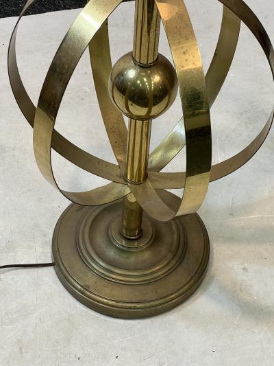 MODERNIST MID CENTURY BRASS ARMILLARY GLOBE FLOOR LAMP