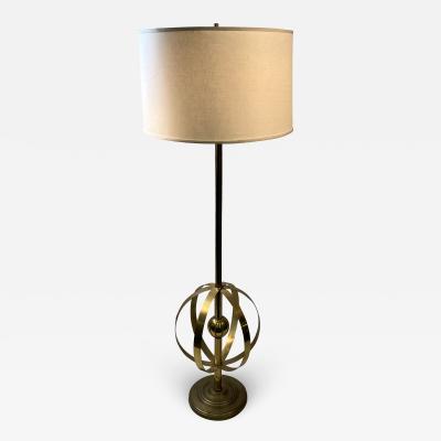 MODERNIST MID CENTURY BRASS ARMILLARY GLOBE FLOOR LAMP