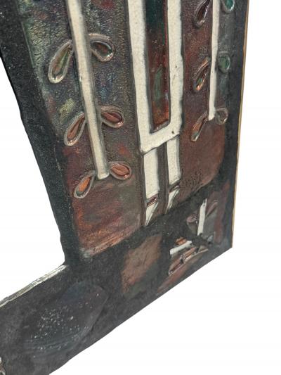 MODERNIST NATIVE AMERICAN DESIGN CERAMIC FRAMED MIRROR