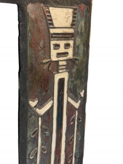 MODERNIST NATIVE AMERICAN DESIGN CERAMIC FRAMED MIRROR