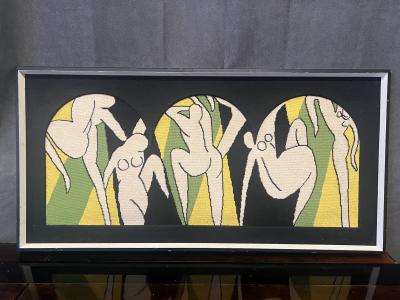 MODERNIST NUDE CUBIST NEEDLEPOINT