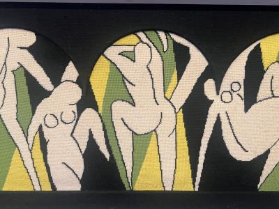MODERNIST NUDE CUBIST NEEDLEPOINT