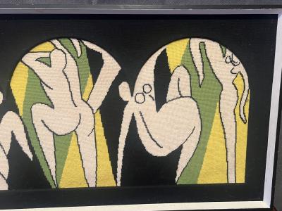 MODERNIST NUDE CUBIST NEEDLEPOINT