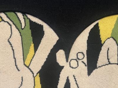 MODERNIST NUDE CUBIST NEEDLEPOINT