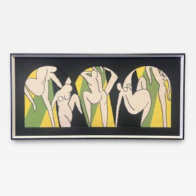 MODERNIST NUDE CUBIST NEEDLEPOINT