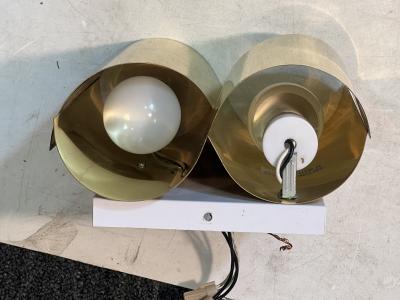 MODERNIST PAIR OF GOLD PLATED CURVED SCONCES