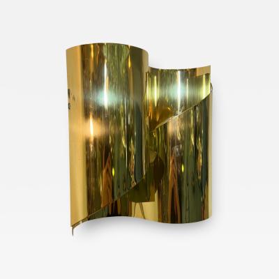 MODERNIST PAIR OF GOLD PLATED CURVED SCONCES