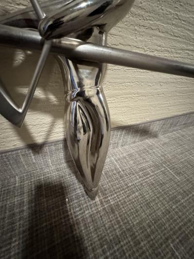 MODERNIST PAIR OF NICKELED BRONZE WARRIOR WALL SCULPTURES