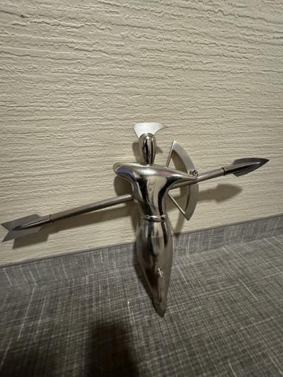 MODERNIST PAIR OF NICKELED BRONZE WARRIOR WALL SCULPTURES