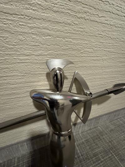 MODERNIST PAIR OF NICKELED BRONZE WARRIOR WALL SCULPTURES