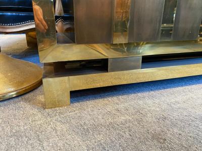 MODERNIST POLISHED AND PATINATED BRASS CREDENZA