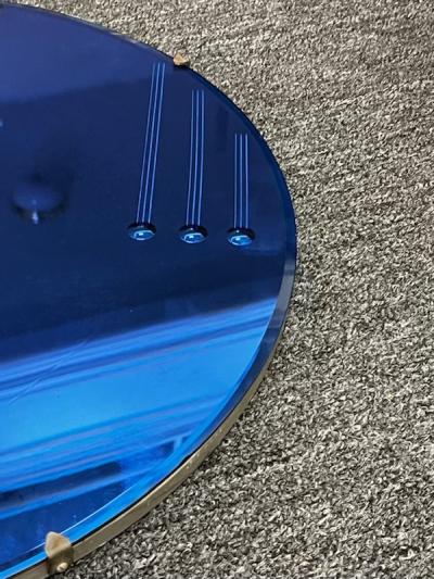MODERNIST ROUND BLUE ART DECO MIRROR