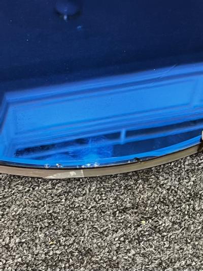 MODERNIST ROUND BLUE ART DECO MIRROR