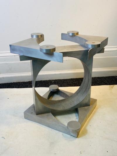 MODERNIST SCULPTURAL METAL CUT OUT TABLE