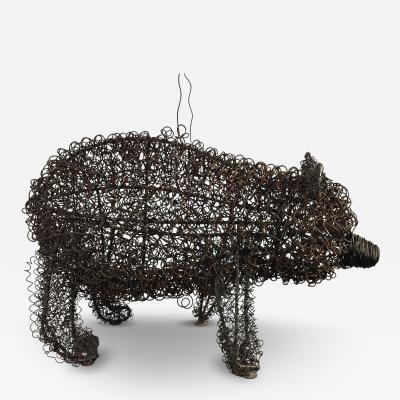 MODERNIST WIRE BEAR SCULPTURE