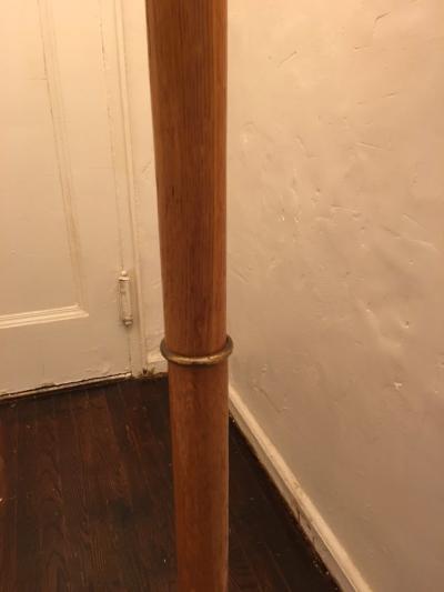 MODERNISTIC ITALIAN FRAMED GLASS AND TRAVERTINE MARBLE PALM TREE FLOOR LAMP