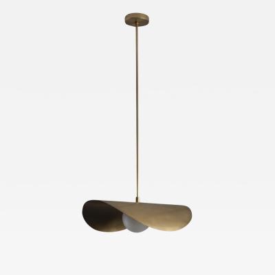 MONTERA Biomorphic Pendant Light in Brass and Blown Glass