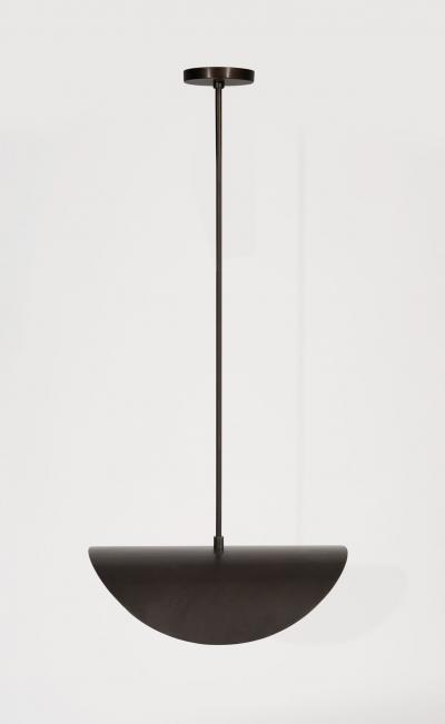 MONTERA Biomorphic Pendant Light in ORB and Blown Glass