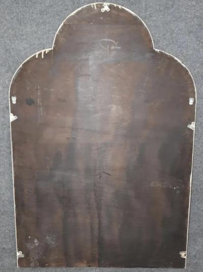 MONUMENTAL ART DECO COBALT BLUE CLEAR TRIPLE ARCH MIRRORS