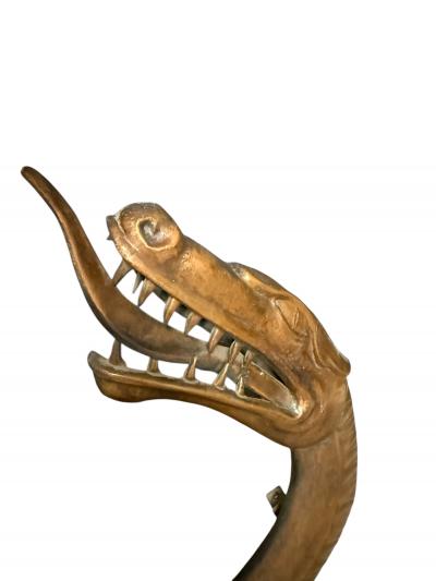 MONUMENTAL ART DECO COPPER SAINT MICHAEL ARCHANGEL AND DRAGON WALL SCULPTURE