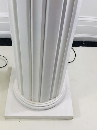 MONUMENTAL CUSTOM ART DECO REVIVAL CARVED WOOD TORCHIERES