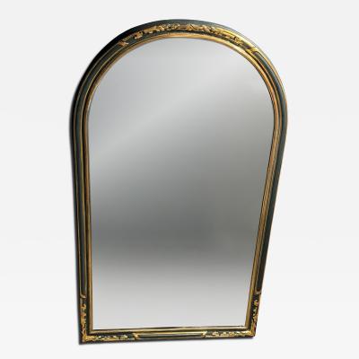 MONUMENTAL DARK GREY GOLD CARVED WOOD DESIGN ARCH MIRROR