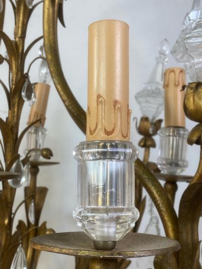 MONUMENTAL ITALIAN GILT METAL AND CRYSTAL CHANDELIER