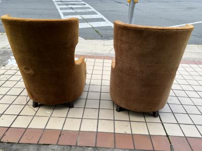MONUMENTAL ITALIAN MODERNIST WINGBACK CHAIRS