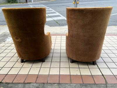 MONUMENTAL ITALIAN MODERNIST WINGBACK CHAIRS
