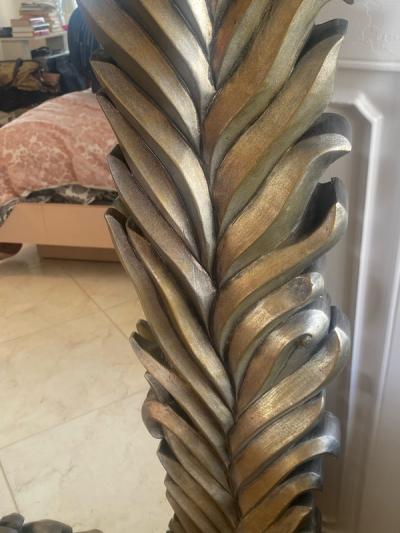 MONUMENTAL MODERN SILVERED PALM FROND MIRROR
